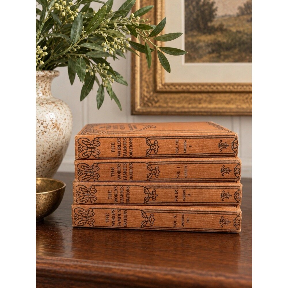 Antique books-The World's Famous Orations 4-Volume-decor